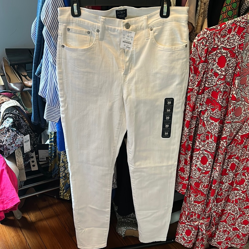 J.Crew 9 inch mid rise white jeans. New with tags. Size 30 waist.